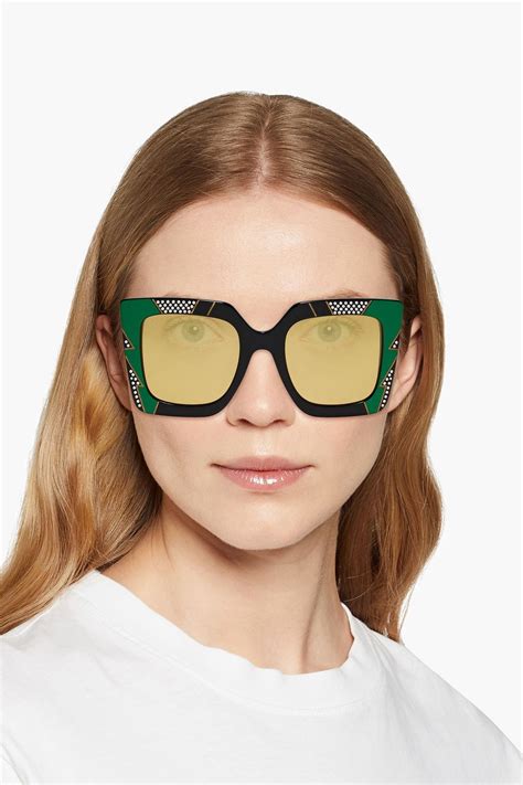 gucci light acetate sunglasses|gucci sunglasses with swarovski crystals.